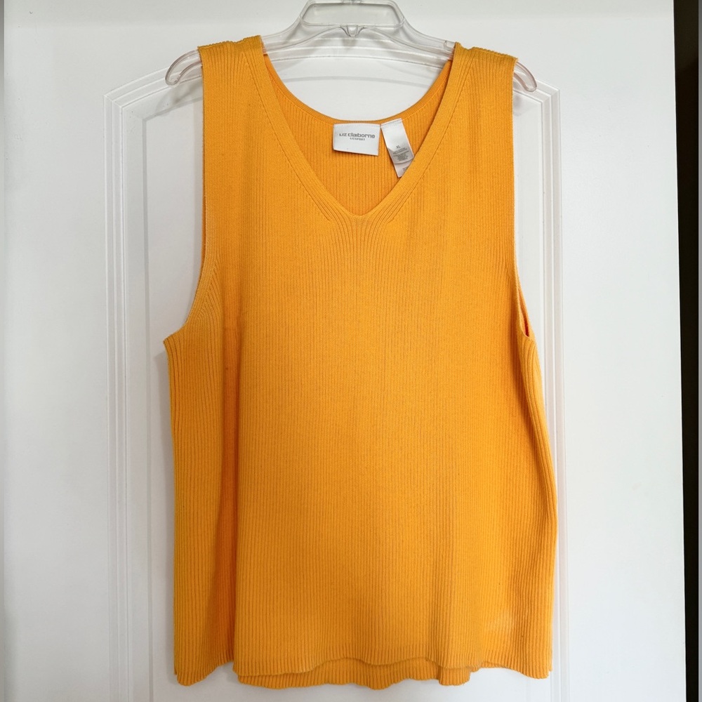 Liz Claiborne Yellow Ribbed Vintage 90’s Top - XL